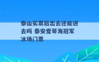 泰山买票后出去还能进去吗 泰安爱琴海冠军冰场门票 