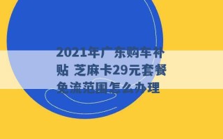 2021年广东购车补贴 芝麻卡29元套餐免流范围怎么办理 