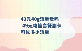 49元40g流量贵吗 49元电信套餐副卡可以多少流量 