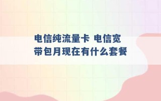 电信纯流量卡 电信宽带包月现在有什么套餐 