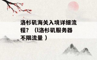 洛杉矶海关入境详细流程？（l洛杉矶服务器不限流量 ）