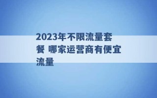 2023年不限流量套餐 哪家运营商有便宜流量 