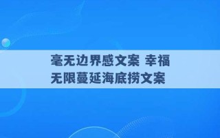 毫无边界感文案 幸福无限蔓延海底捞文案 