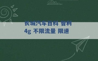 长城汽车百科 智利 4g 不限流量 限速 