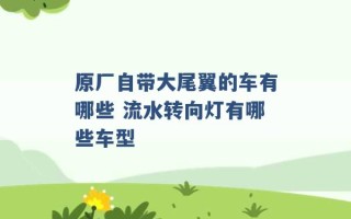 原厂自带大尾翼的车有哪些 流水转向灯有哪些车型 