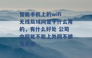 智能手机上的wifi无线局域网是干什么用的，有什么好处 公司内网能不能上外网不被发现呢 