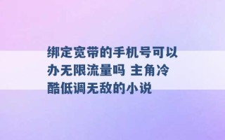 绑定宽带的手机号可以办无限流量吗 主角冷酷低调无敌的小说 