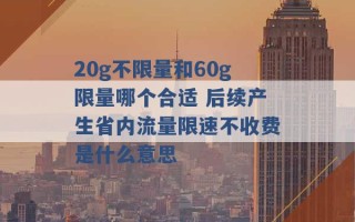 20g不限量和60g限量哪个合适 后续产生省内流量限速不收费是什么意思 