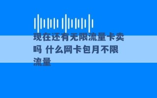 现在还有无限流量卡卖吗 什么网卡包月不限流量 