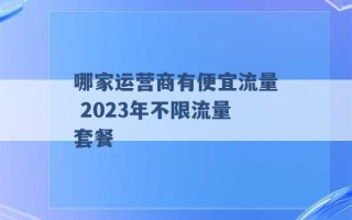 哪家运营商有便宜流量 2023年不限流量套餐 