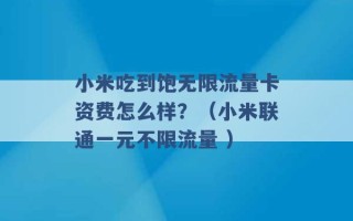 小米吃到饱无限流量卡资费怎么样？（小米联通一元不限流量 ）