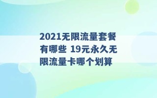 2021无限流量套餐有哪些 19元永久无限流量卡哪个划算 