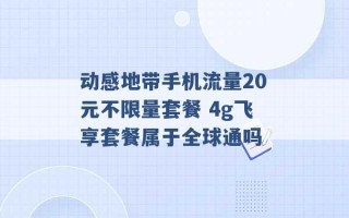 动感地带手机流量20元不限量套餐 4g飞享套餐属于全球通吗 