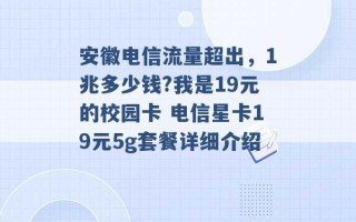 安徽电信流量超出，1兆多少钱?我是19元的校园卡 电信星卡19元5g套餐详细介绍 