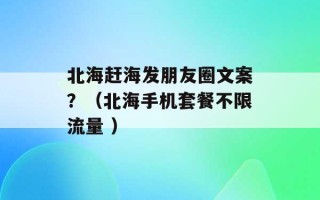 北海赶海发朋友圈文案？（北海手机套餐不限流量 ）