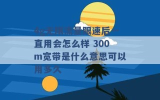 4g无限流量限速后一直用会怎么样 300m宽带是什么意思可以用多久 