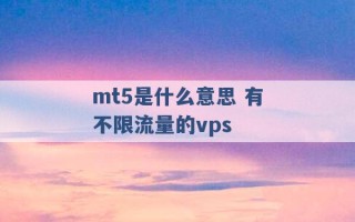 mt5是什么意思 有不限流量的vps 