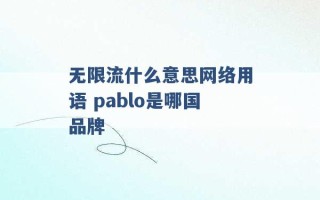 无限流什么意思网络用语 pablo是哪国品牌 