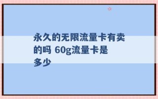 永久的无限流量卡有卖的吗 60g流量卡是多少 