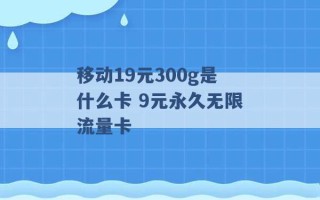 移动19元300g是什么卡 9元永久无限流量卡 