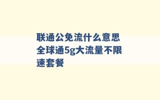 联通公免流什么意思 全球通5g大流量不限速套餐 