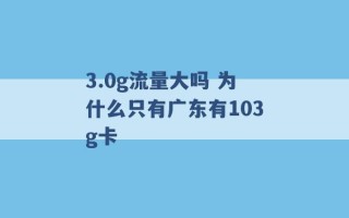 3.0g流量大吗 为什么只有广东有103g卡 