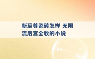 新至尊瓷砖怎样 无限流后宫全收的小说 