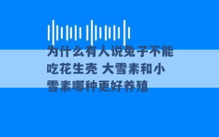 为什么有人说兔子不能吃花生壳 大雪素和小雪素哪种更好养殖 