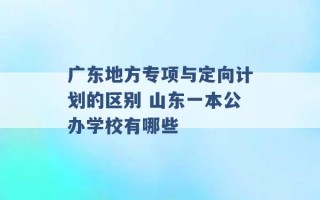 广东地方专项与定向计划的区别 山东一本公办学校有哪些 