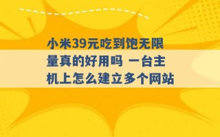 小米39元吃到饱无限量真的好用吗 一台主机上怎么建立多个网站 