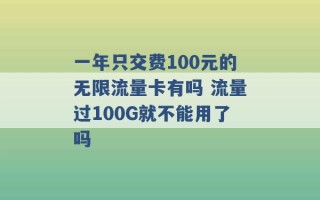 一年只交费100元的无限流量卡有吗 流量过100G就不能用了吗 