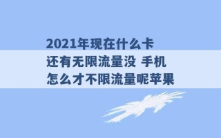 2021年现在什么卡还有无限流量没 手机怎么才不限流量呢苹果 