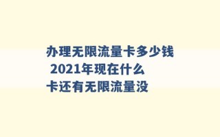 办理无限流量卡多少钱 2021年现在什么卡还有无限流量没 