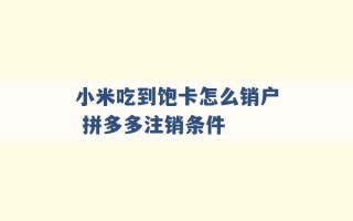 小米吃到饱卡怎么销户 拼多多注销条件 