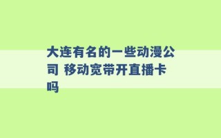 大连有名的一些动漫公司 移动宽带开直播卡吗 