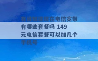 有谁知道现在电信宽带有哪些套餐吗 149元电信套餐可以加几个手机号 