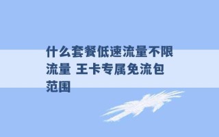 什么套餐低速流量不限流量 王卡专属免流包范围 