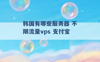 韩国有哪些服务器 不限流量vps 支付宝 