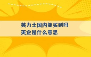 英力士国内能买到吗 英企是什么意思 