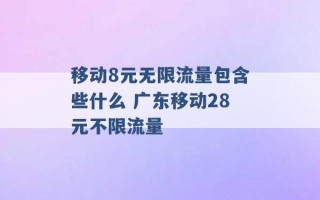 移动8元无限流量包含些什么 广东移动28元不限流量 