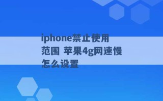 iphone禁止使用范围 苹果4g网速慢怎么设置 