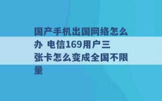 国产手机出国网络怎么办 电信169用户三张卡怎么变成全国不限量 