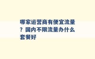 哪家运营商有便宜流量？国内不限流量办什么套餐好 