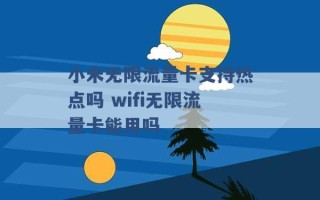 小米无限流量卡支持热点吗 wifi无限流量卡能用吗 