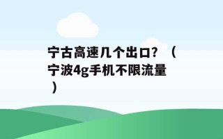 宁古高速几个出口？（宁波4g手机不限流量 ）