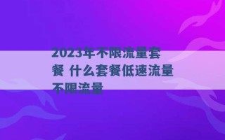 2023年不限流量套餐 什么套餐低速流量不限流量 