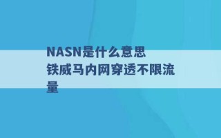 NASN是什么意思 铁威马内网穿透不限流量 