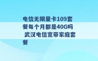 电信无限量卡109套餐每个月都是40G吗 武汉电信宽带家庭套餐 