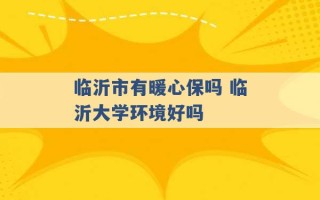 临沂市有暖心保吗 临沂大学环境好吗 