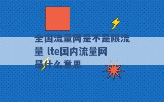 全国流量网是不是限流量 lte国内流量网是什么意思 